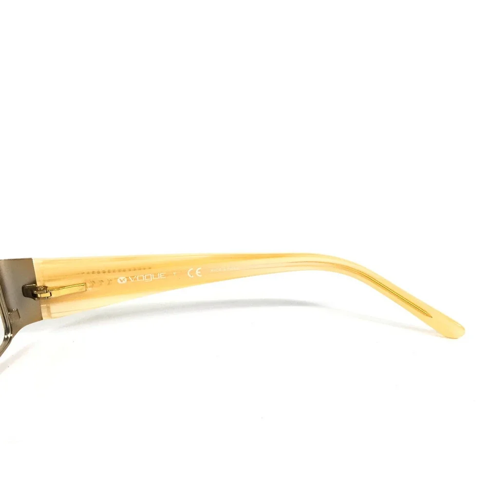 Vogue Eyeglasses Frames VO3660-B 847 Yellow Gold Rectangle Crystals 51-16-130